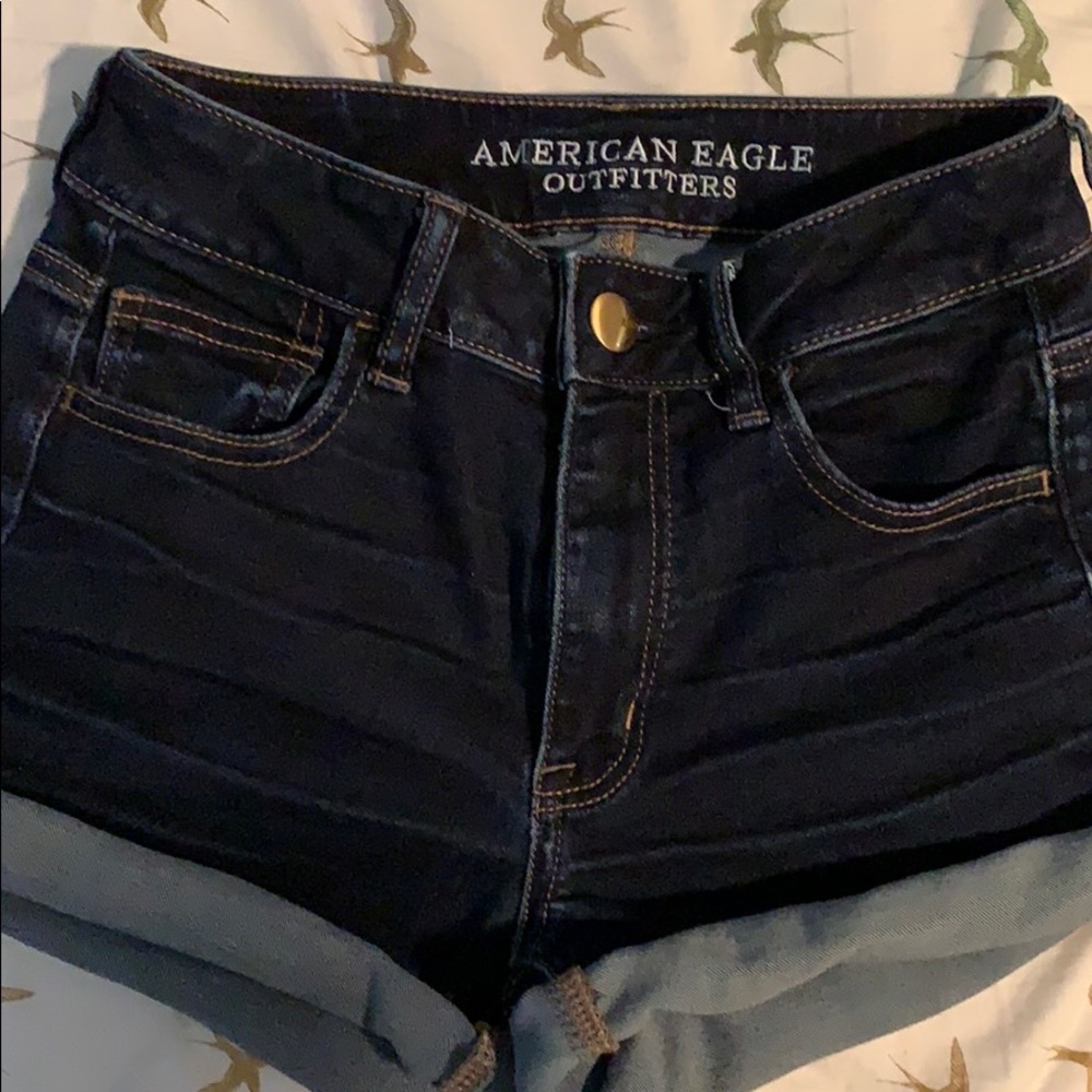 Hi rise shortie American eagle dark jeans shorts